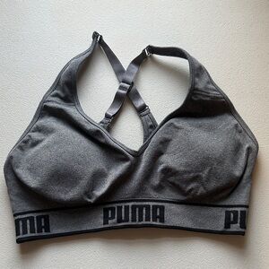 PUMA Charcoal Crossback Sports Bra